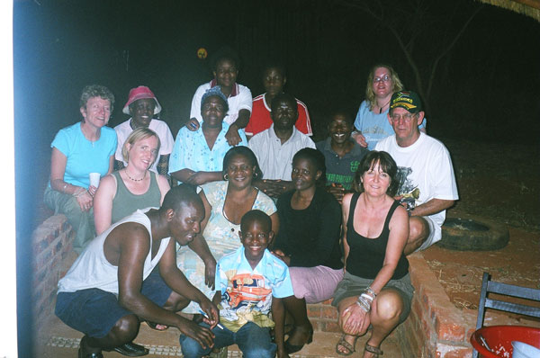 A get-together with the locals at the Mashudu Projects Rondavel	
